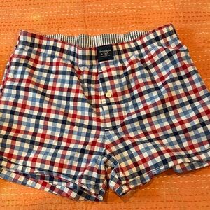 Abercrombie & Fitch Women's Checkered Shorts in Red and Blue